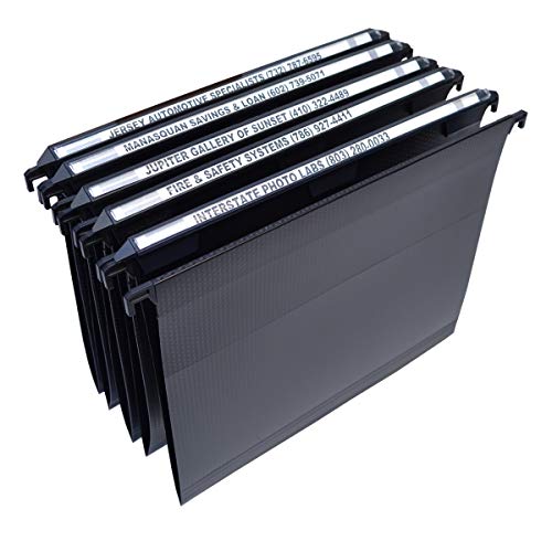 Ultimate Office MagniFile Hanging File Folders (Black, V-Base Letter, Set of 5) - Image 1