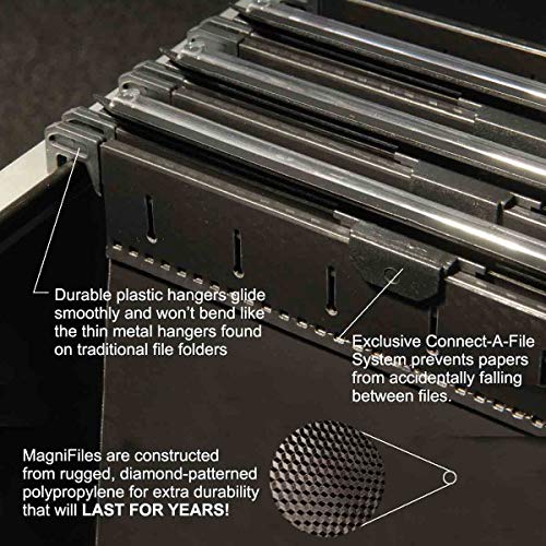 Ultimate Office MagniFile Hanging File Folders (Black, V-Base Letter, Set of 5) - Image 5