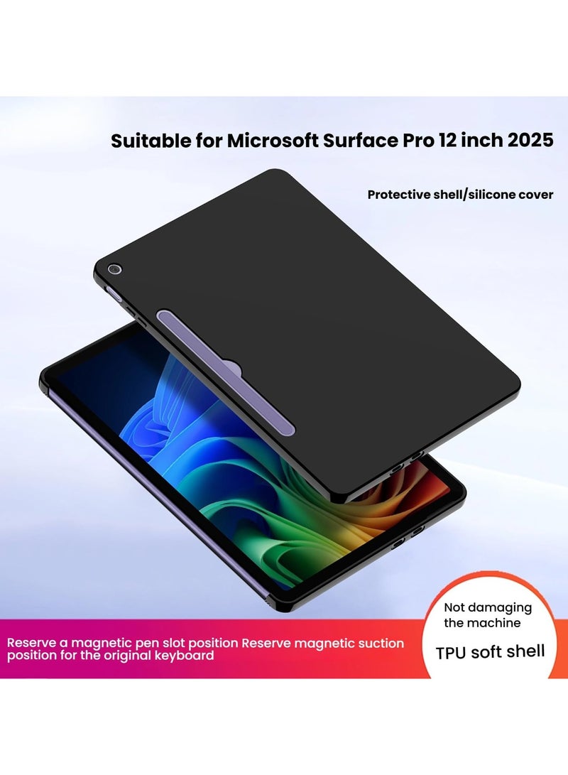 عام "غلاف سيليكون ناعم متوافق مع Microsoft Surface Pro مقاس 12 بوصة (2025) - تصميم خفيف الوزن ورفيع، تغطية كاملة مع حماية متكاملة للغطاء الخلفي" - Image 2