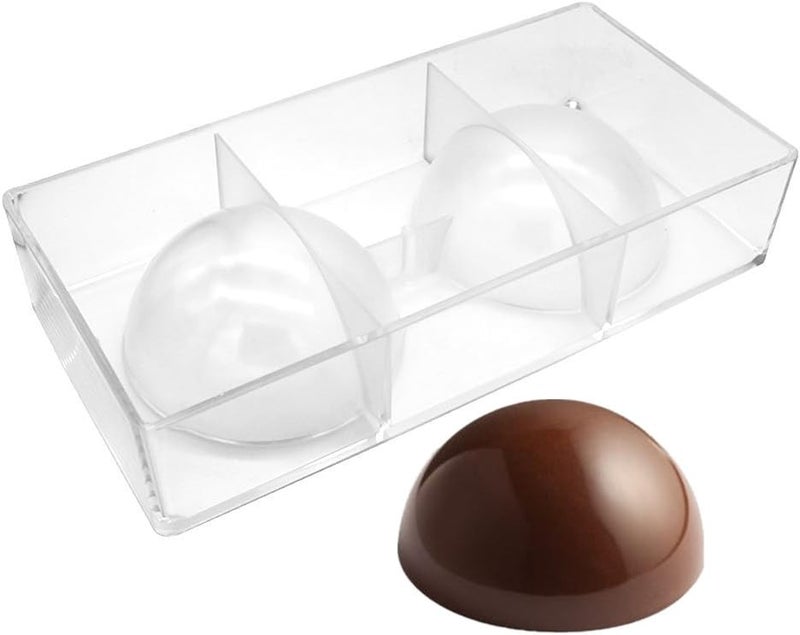 Goldbaking Largest Half Ball Chocolate Mold Ball Polycarbonate Candy Mould Chocolate Semi Sphere Mold Tray (X-Large 3.94inch) - Image 1