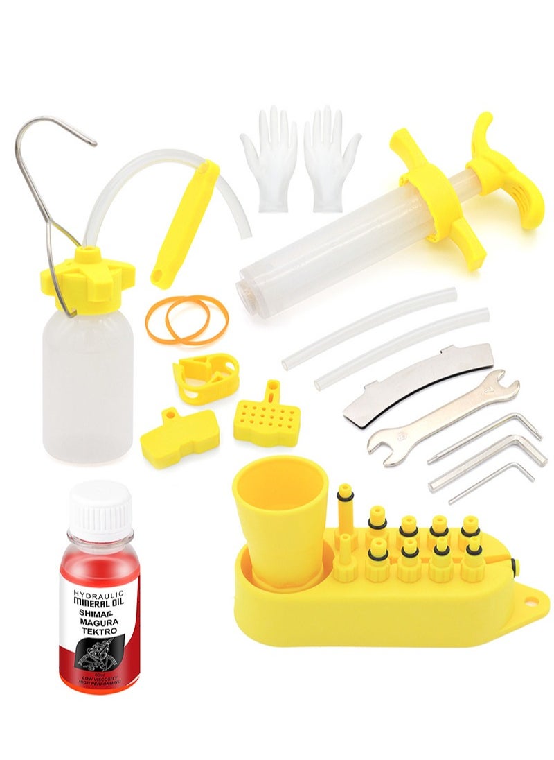 Aikanbo - Mineral Brake Fluid And Hydraulic Disc Brake Bleeder Set, Bicycle Brake Tool Kit, Bicycle Brake Oil, Tools For Shimano, Magura, Tektro, Sram Series - Image 1
