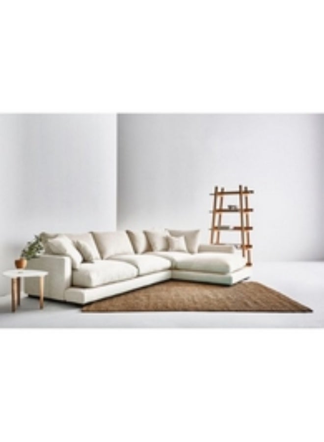 Homzmart Linen and MDF L-Shape Sofa -  Off-White - Image 3