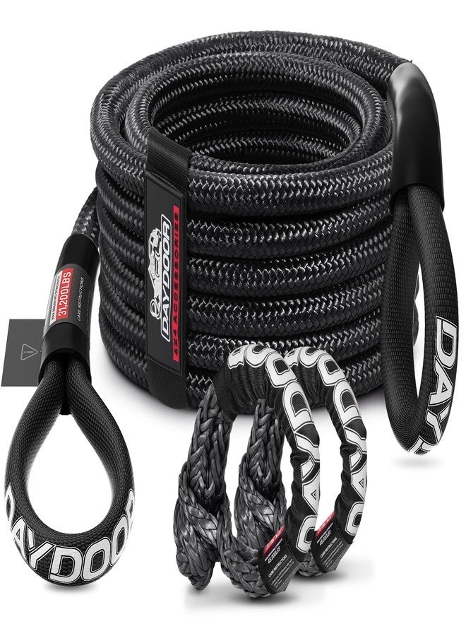 DAYDOOR 7/16'' x 30ft Tow Rope, UHMWPE Heavy Duty Offroad Strap with 2 Soft Shackles, 31,200 Lbs Towing Rope Kit for for Off-Road Vehicle 4WD ATV, UTV, SUV - Image 1