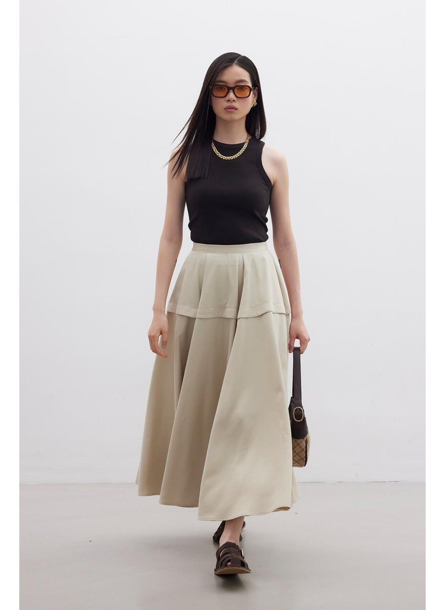 Manuka Flounce Design Skirt Beige  - Image 2