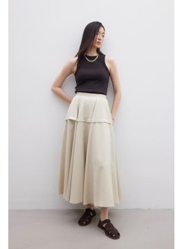Manuka Flounce Design Skirt Beige  - Image 3
