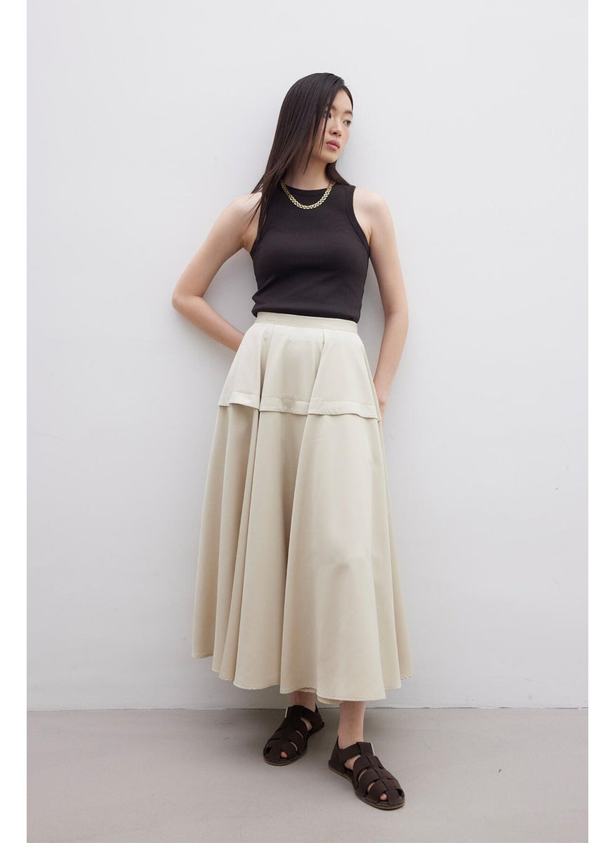 Manuka Flounce Design Skirt Beige  - Image 3