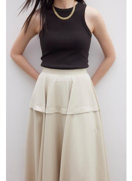 Manuka Flounce Design Skirt Beige  - Image 4