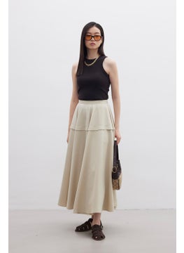 Manuka Flounce Design Skirt Beige  - Image 5
