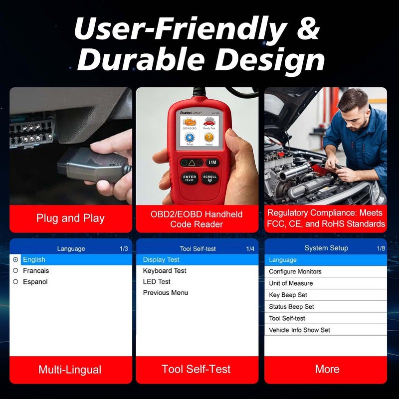 Autel OBD2 Scanner AL329, Upgraded AutoLink AL319, Auto VIN, Check-Engine-Light Code Reader, MIL Reset, One-Click I/M Readiness, CAN Car Diagnostic Scan Tool, for All OBD II Vehicles After 1996 - Image 5