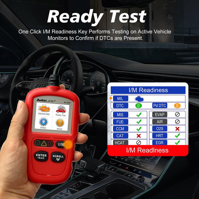 Autel OBD2 Scanner AL329, Upgraded AutoLink AL319, Auto VIN, Check-Engine-Light Code Reader, MIL Reset, One-Click I/M Readiness, CAN Car Diagnostic Scan Tool, for All OBD II Vehicles After 1996 - Image 4
