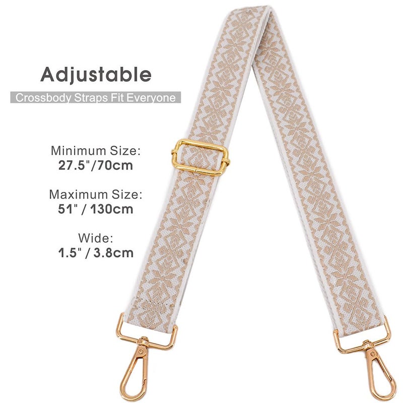 ROYGBCP Purse Strap Gold Buckles Wide Shoulder Strap Adjustable Replacement Belt Crossbody Canvas Bag Handbag - Image 3