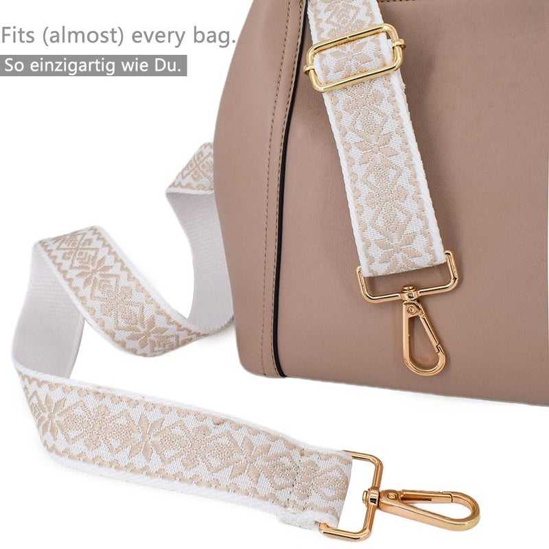 ROYGBCP Purse Strap Gold Buckles Wide Shoulder Strap Adjustable Replacement Belt Crossbody Canvas Bag Handbag - Image 2
