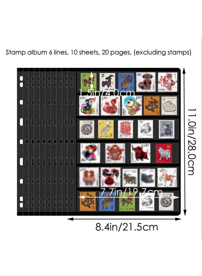 10pcs Colorful Illustrated Stamp Album Binder Pockets 9 Hole Standard Size - Image 4