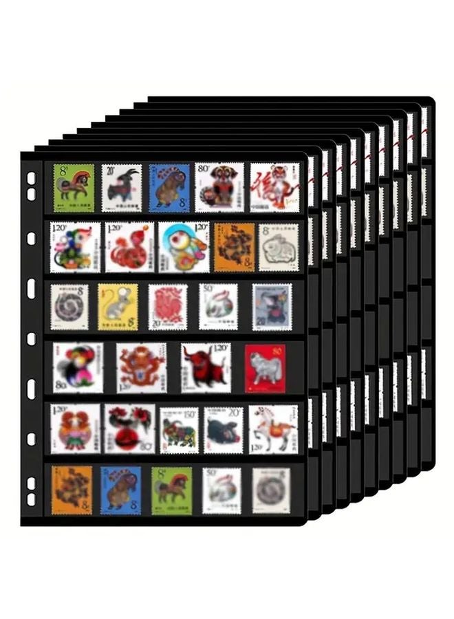 10pcs Colorful Illustrated Stamp Album Binder Pockets 9 Hole Standard Size - Image 1