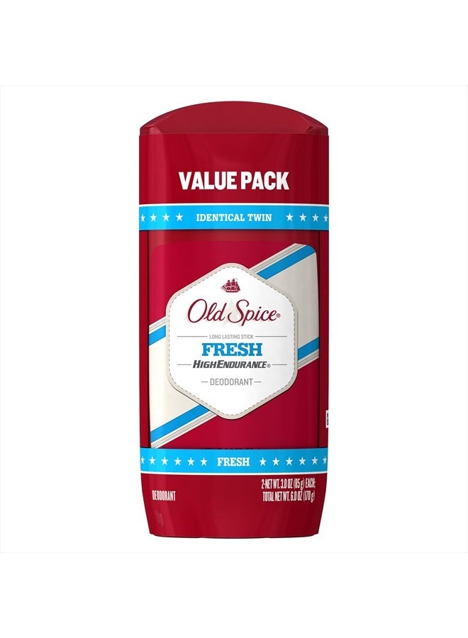 Old Spice High Endurance Long Lasting Stick Men's Deodorant, Fresh Scent - 3.0 Oz Ea, 2 Count - Image 1