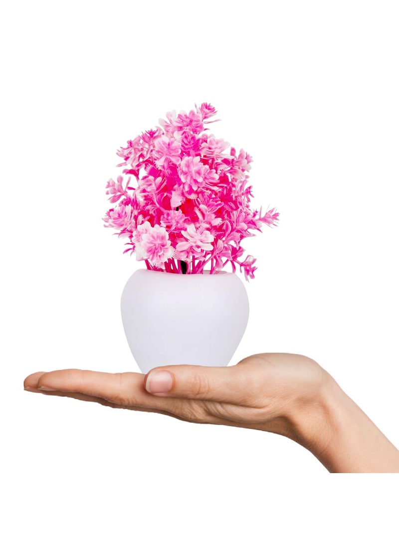 Generic Combo Set Trendy Artificial Plants for Home Decor Pink Flower Tree 28 Cm Height with 2 Cute Bonsai pots 11 Cm for Centerpiece Bedroom livingroom Office Balcony Kitchen Garden Indoor Outdoor  - Image 4