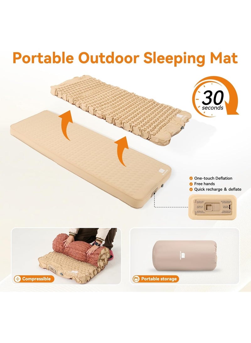 Self-inflating sleeping mattress with electric pump, single size, made of extra-thick memory foam, easy to inflate and deflate, suitable for camping, insulated with thermal insulation value for camping and travel, multi-colored - Image 4