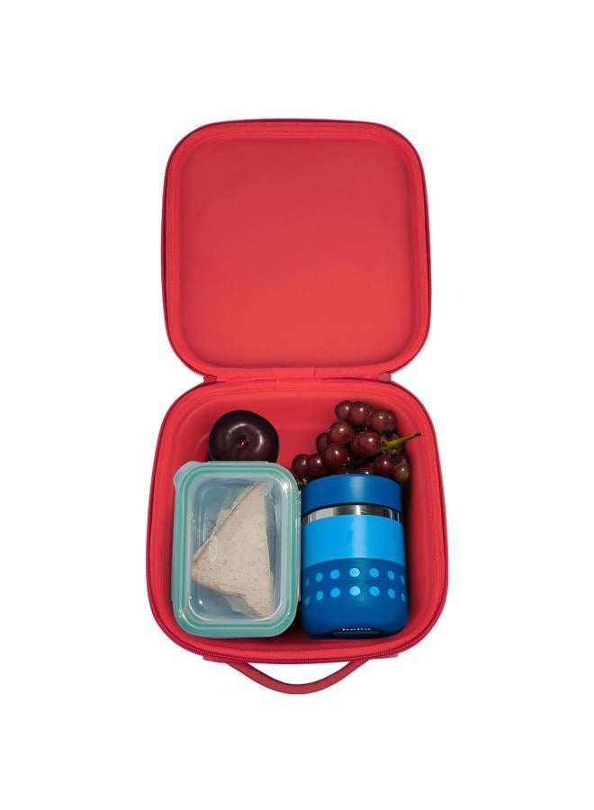 Linkidea Hard Shell Lunch Box for Kids, Insulated Lunch Tote Bag for School, Portable Lunchbox with Hard Liner Inside for Easy Clean Up, Personalized Name Tag Included (Red) - Image 4