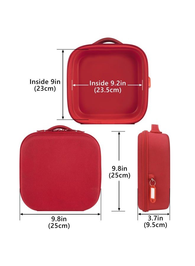 Linkidea Hard Shell Lunch Box for Kids, Insulated Lunch Tote Bag for School, Portable Lunchbox with Hard Liner Inside for Easy Clean Up, Personalized Name Tag Included (Red) - Image 2