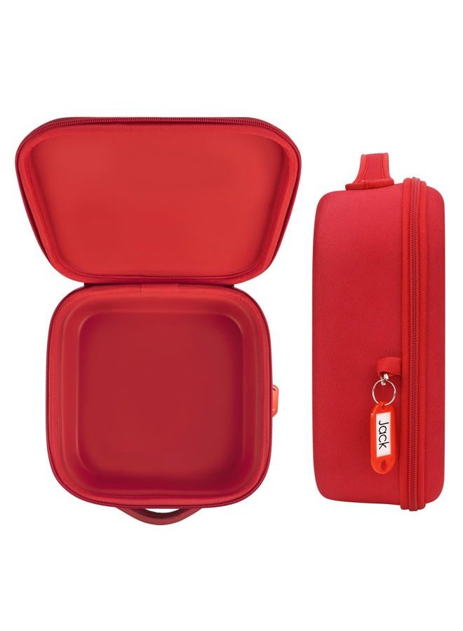 Linkidea Hard Shell Lunch Box for Kids, Insulated Lunch Tote Bag for School, Portable Lunchbox with Hard Liner Inside for Easy Clean Up, Personalized Name Tag Included (Red) - Image 3