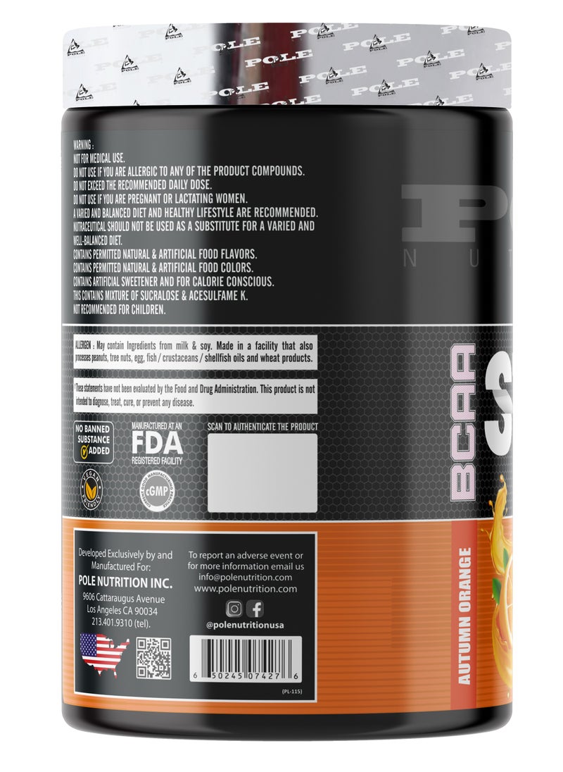POLE NUTRITION - BCAA Stroke 30 Servings - Maximizes Training Intensity & Recovery (Autumn Orange) - Image 1