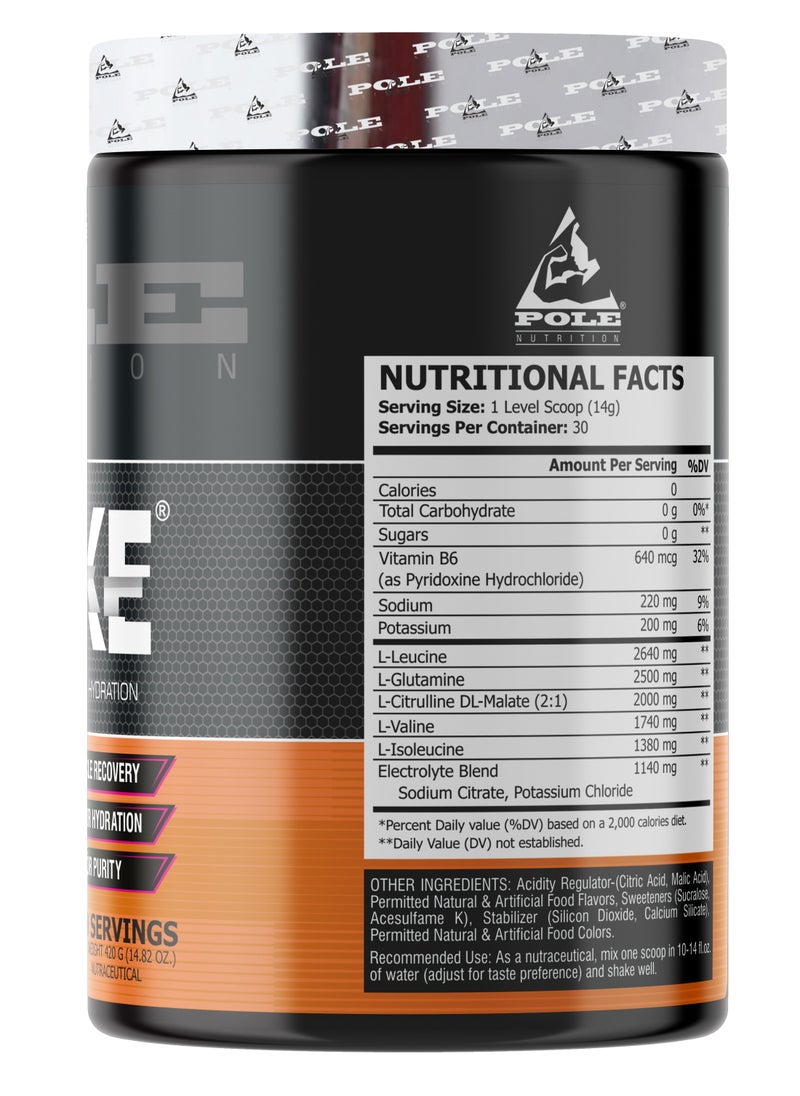 POLE NUTRITION - BCAA Stroke 30 Servings - Maximizes Training Intensity & Recovery (Autumn Orange) - Image 1