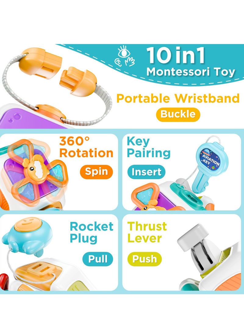 مكعب لوح بيبي مشغول، ألعاب للأطفال الصغار من 1 إلى 3 سنوات، لعبة سفر على شكل مقعد سيارة للرضع، أنشطة تعليمية تعليمية، هدية عيد ميلاد الطفل - Image 3