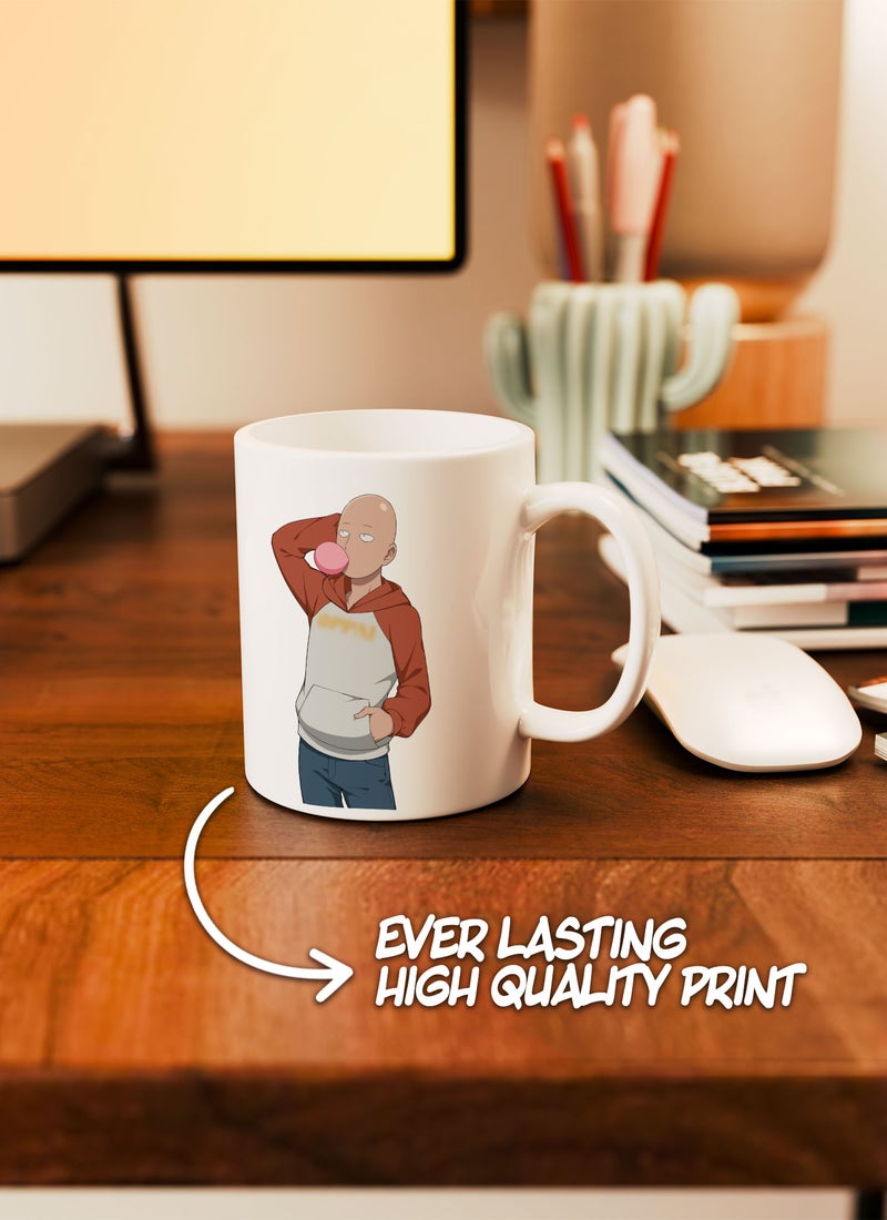 LOUD UNIVERSE White Ceramic Coffee Mug Oppa One Punch Man Caped Baldy Ceramic Tea Cup - Image 2