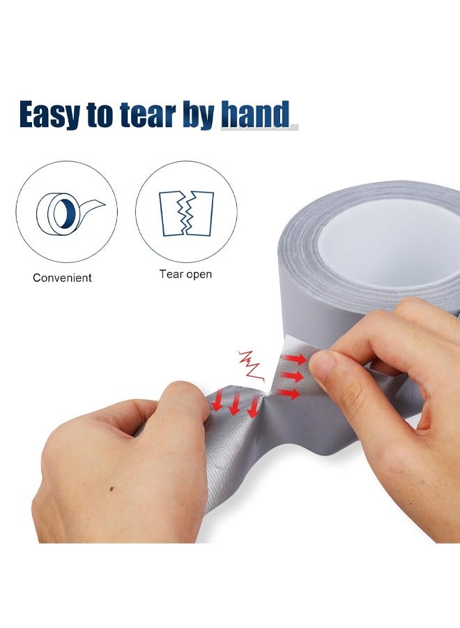 2-Pack Duct Tape Heavy Duty Waterproof Silver, Total Strong Adhesive Duct Tape No Residue Bulk(20m*5cm) - Image 2