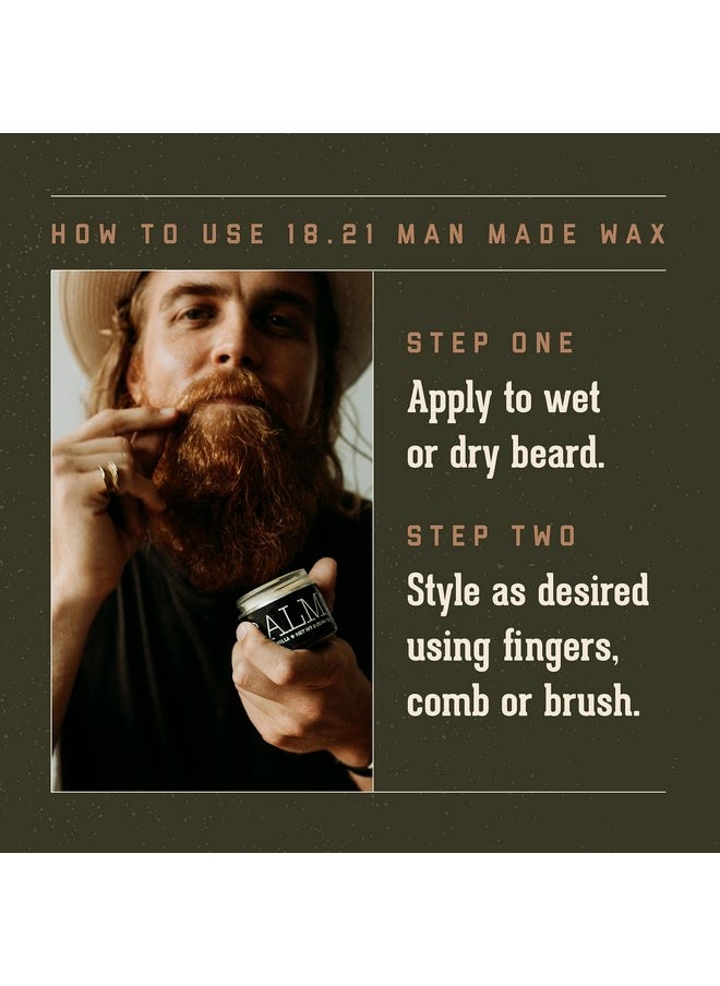 18.21 Man Made 8.21 Man Made Beard Balm For Men Spiced Vanilla 2 Fl. Oz Premium Grooming Cream With Low Shine For Conditioning And Shaping Beards Mustaches Scented Facial Hair Balms Longlasting Moisture  - Image 4