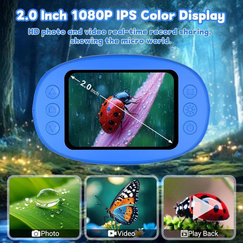 1000X Handheld Digital Microscope for Kids, Pocket Microscope with 2.0" IPS Screen, STEM Toys Birthday Gifts for Girls Boys Child, Portable Edu Science Kits Toddler - Image 5