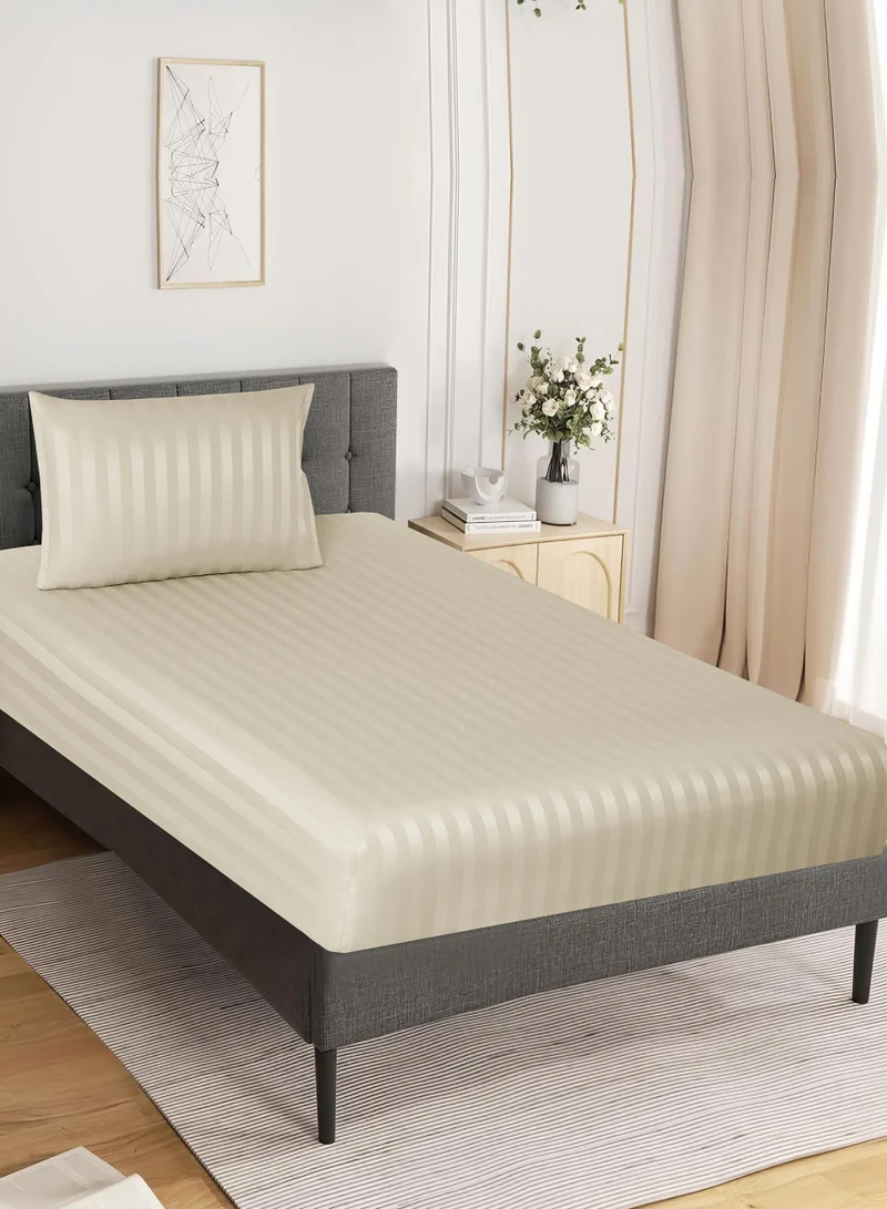 دوناتيلا طقم شرشف سرير مقلم 2 قطع مقاس مفرد 90×200+ 30 سم, مايكروفايبر مقاوم للحساسية شرشف باطراف مطاط و2 غطاء وسادة