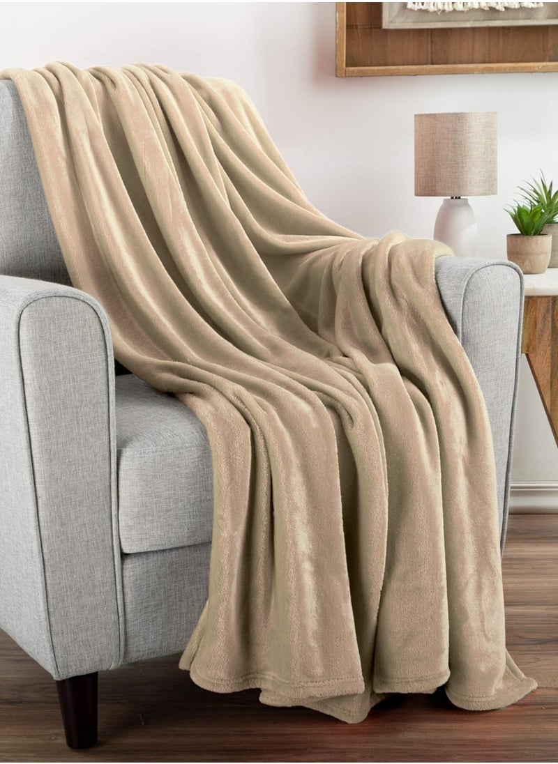 Donetella Fleece Blanket King Size(200 X 240 CM) Super Soft Throw Blanket With 300 GSM Best Lightweight Warm Plush Throws For Bed, Sofa,Couch And Camping,French Beige  - Image 2