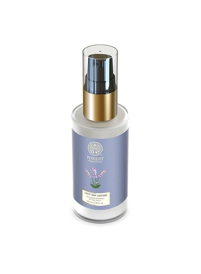Forest Essentials Light Day Lotion Lavender & Neroli with SPF 30 PA++ | Ayurvedic Moisturiser for Normal to Oily Skin | Hydrating Face Lotion with Sun Protection - Image 1