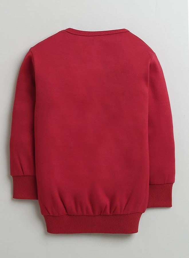 BUMZEE Maroon Girls Full Sleeves Cotton Sweatshirt & Jogger Set Age - 18-24 Months (Peb10006E-mrn) - Image 3