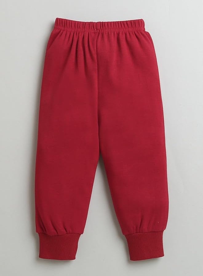BUMZEE Maroon Girls Full Sleeves Cotton Sweatshirt & Jogger Set Age - 18-24 Months (Peb10006E-mrn) - Image 5