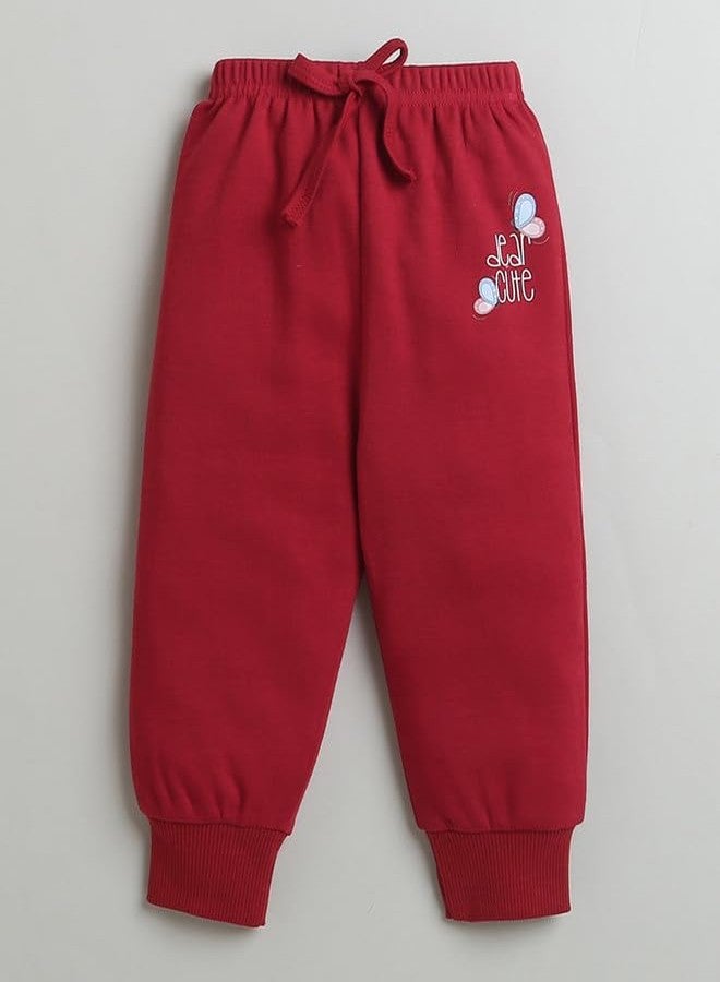 BUMZEE Maroon Girls Full Sleeves Cotton Sweatshirt & Jogger Set Age - 18-24 Months (Peb10006E-mrn) - Image 4
