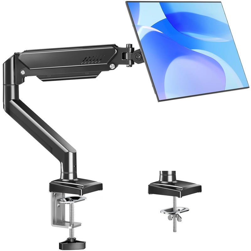MOUNTUP Monitor Arm for 13-32 inch Screens, Monitor Desk Mount, Adjustable Height, VESA Mount with Clamp & Grommet Bases, Freelift Black - Image 1