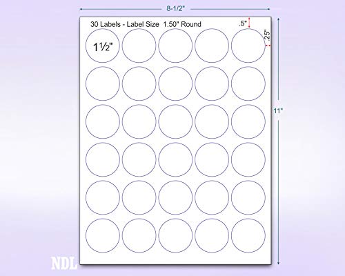 NextDayLabels - 8-1/2 x 11 Neon Color High Light Fluorescent Labels for Laser & Inkjet Printer (Yellow Fluorescent, 1.5" Round - 30 Per Page | 750 Labels) - Image 2