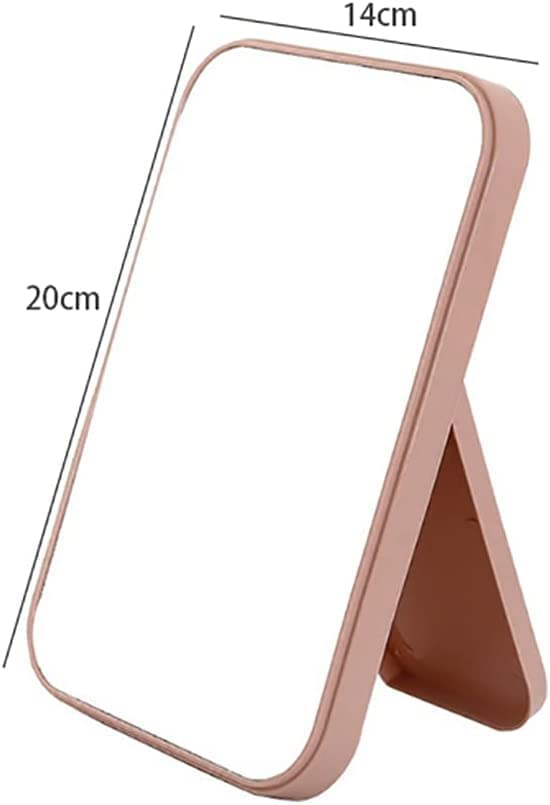 Nathgra Desktop Makeup MirrorFoldable Makeup Mirror Simple Portable Princess Mirror Square Mirror Makeup Mirror Small Mirror with Stand for Women Pink - Image 5
