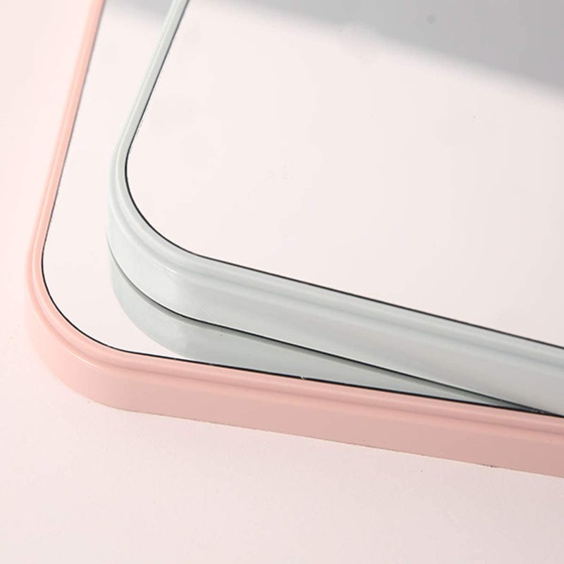 Nathgra Desktop Makeup MirrorFoldable Makeup Mirror Simple Portable Princess Mirror Square Mirror Makeup Mirror Small Mirror with Stand for Women Pink - Image 3
