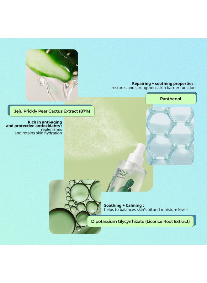 Yadah Cactus Toner 7.1 Fluid Ounce, Cruetly Free Prickly Pear Hypoallergenic Moisturizing Skin Care