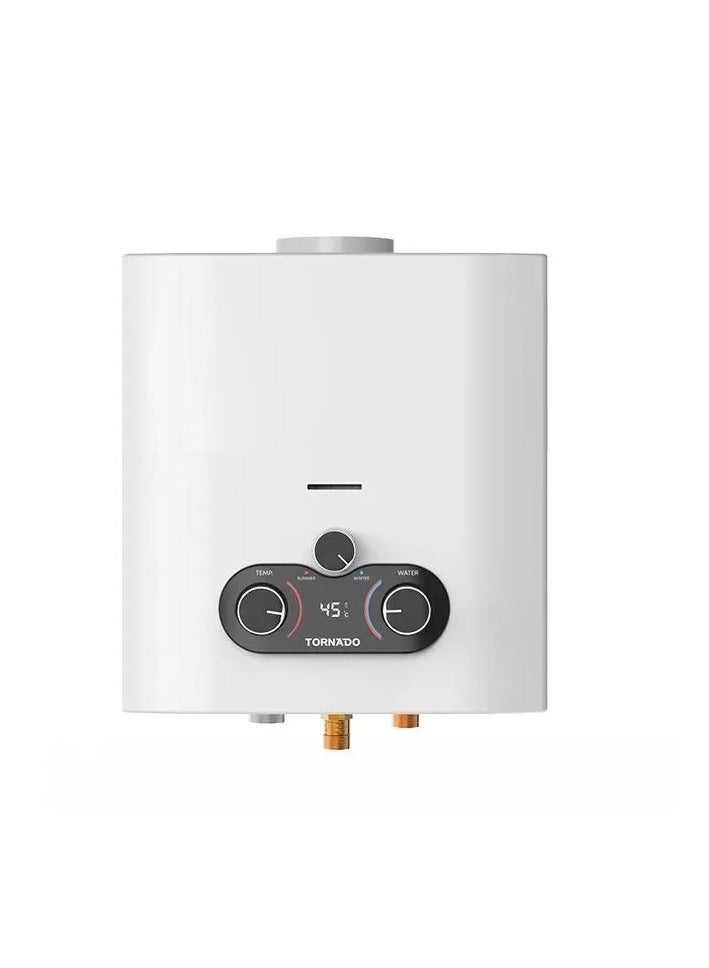 Tornado Gas Water Heater 6 Liters Natural Gas Silver