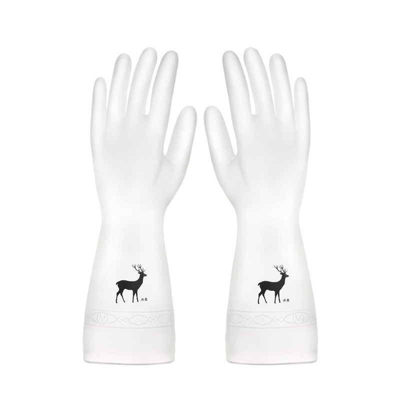 Durable PVC Cleaning Gloves, Waterproof Kitchen Dishwashing Fawn 