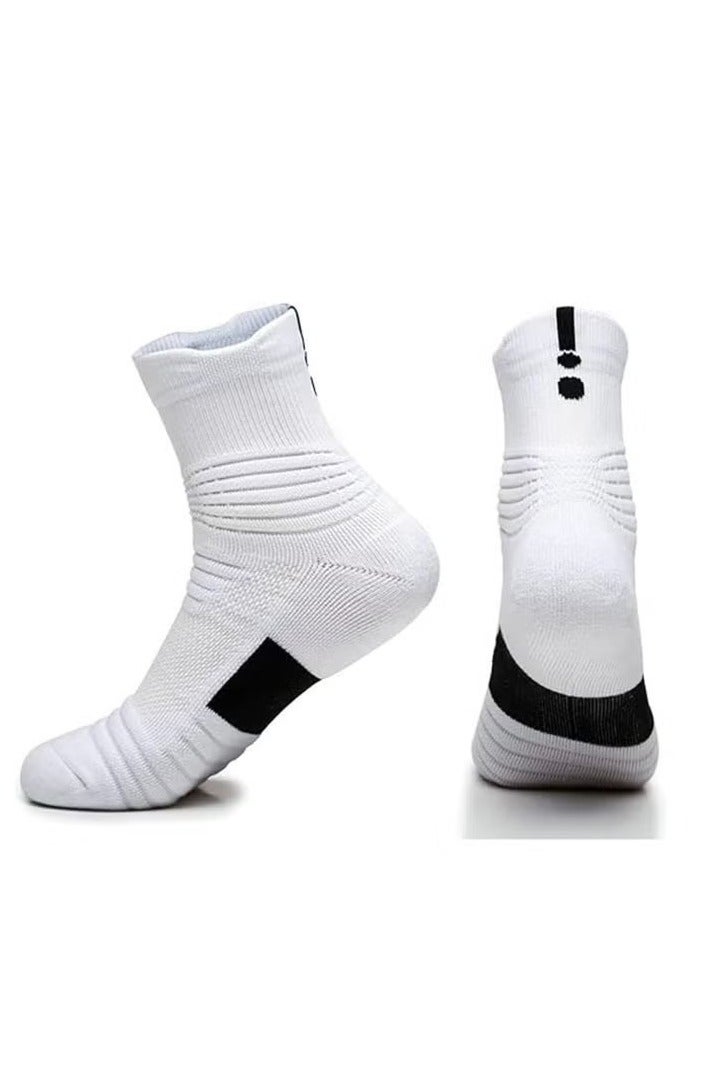 زوجان من جوارب الضغط لكرة السلة، جوارب تدريب رياضية سميكة متوسطة الأنبوب، جوارب تنس الريشة، جوارب جري للرجال والأولاد - Image 4