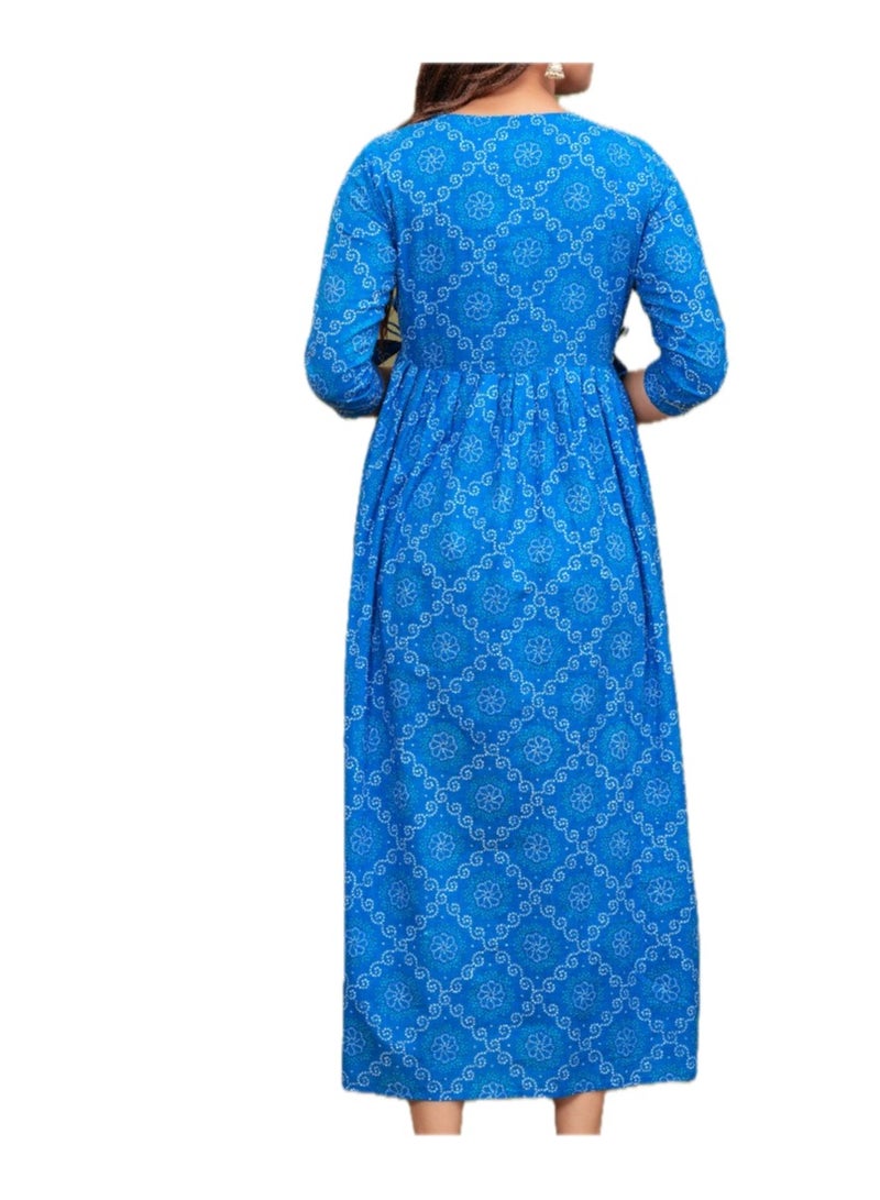 Zebees Cotton Maternity & Feeding Dress, Comfortable Fit, Concealed Zips  - Image 2
