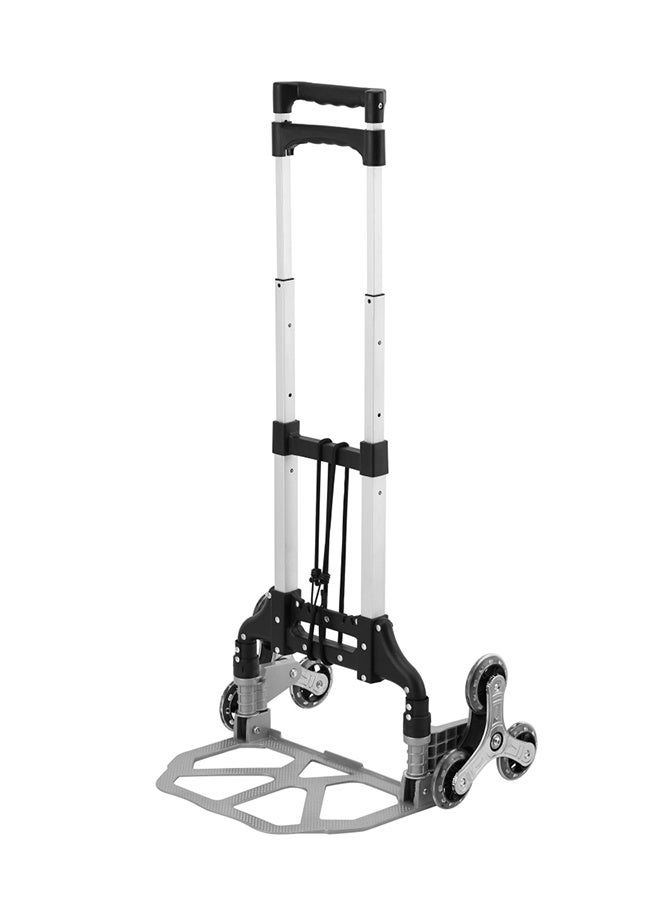 BMB tools Stair Climbing Foldable Hand Trolley - Folding Portable Hand Truck Push Cart, Lightweight Luggage Dolly with 6-Wheels, 70Kg/165lb Capacity and Adjustable Handle - for Travel, Shopping Use (Black) - Image 1