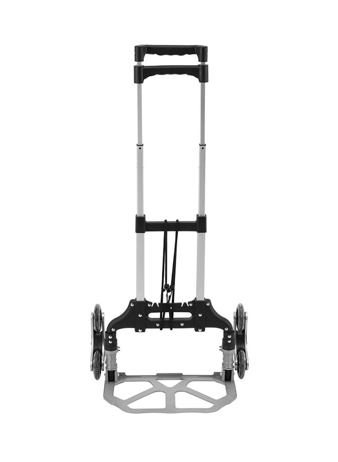 BMB tools Stair Climbing Foldable Hand Trolley - Folding Portable Hand Truck Push Cart, Lightweight Luggage Dolly with 6-Wheels, 70Kg/165lb Capacity and Adjustable Handle - for Travel, Shopping Use (Black) - Image 3