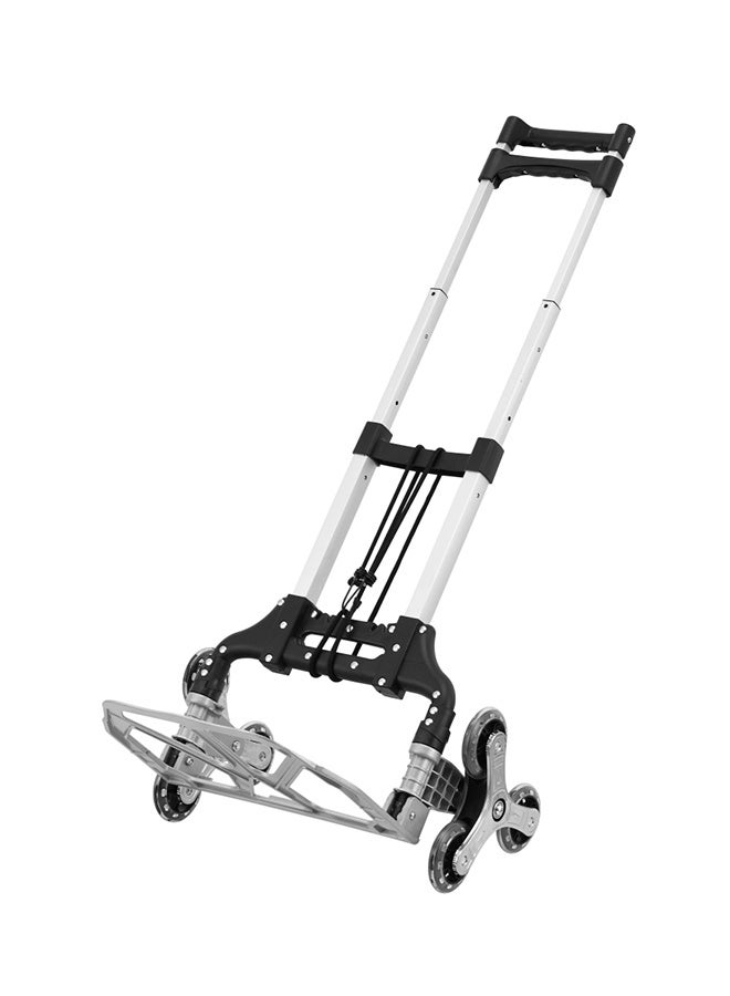 BMB tools Stair Climbing Foldable Hand Trolley - Folding Portable Hand Truck Push Cart, Lightweight Luggage Dolly with 6-Wheels, 70Kg/165lb Capacity and Adjustable Handle - for Travel, Shopping Use (Black) - Image 2