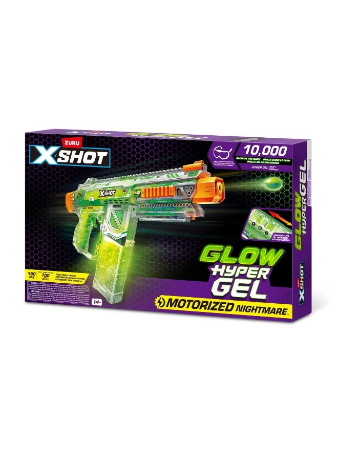 X-Shot بلاستر X-Shot Glow Hyper Gel موتورized Nightmare كبير مع 10,000 كريات جيل ونظارات واقية - Image 1